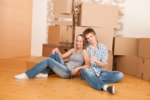 Office packing boxes and protective materials for a business move near Hampstead