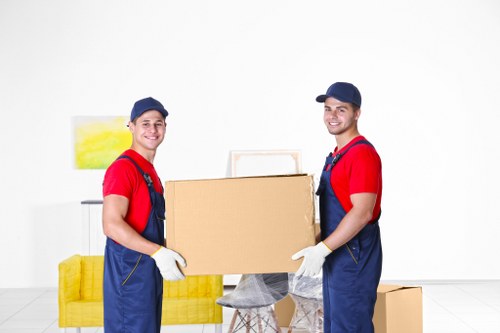 Removal team preparing a move in a Hampstead residential street
