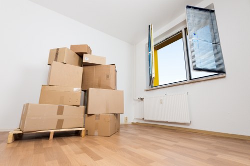 Professional handling of desks and equipment during an office move