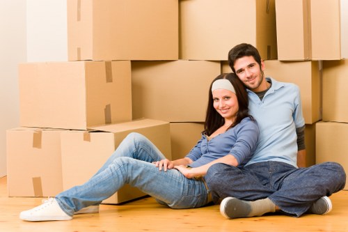 Checklist and packed boxes ready for a Hampstead home move