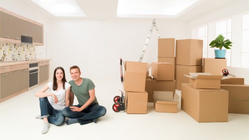 Packed household items ready for transport by local removals specialists