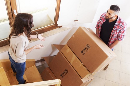 Removal van preparing for a residential move in Hampstead