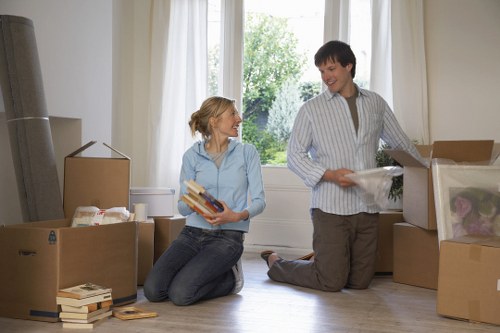 Fragile household items carefully wrapped for a local move